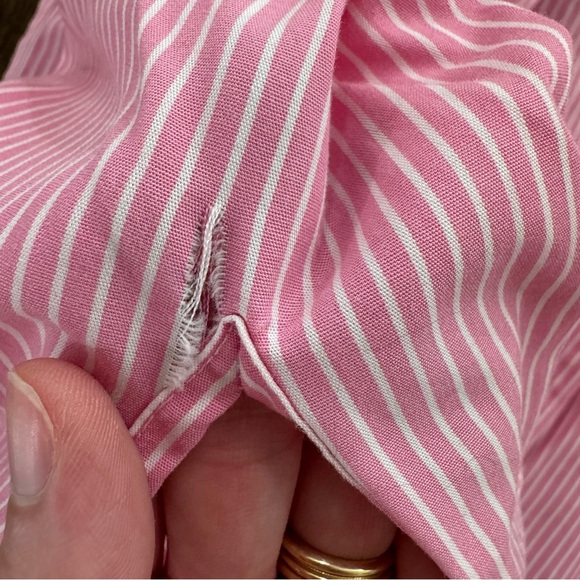 Ralph Lauren Lauren Pink Striped Non-Iron Button Down Shirt Women’s M - Picture 5 of 9